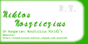 miklos noszticzius business card